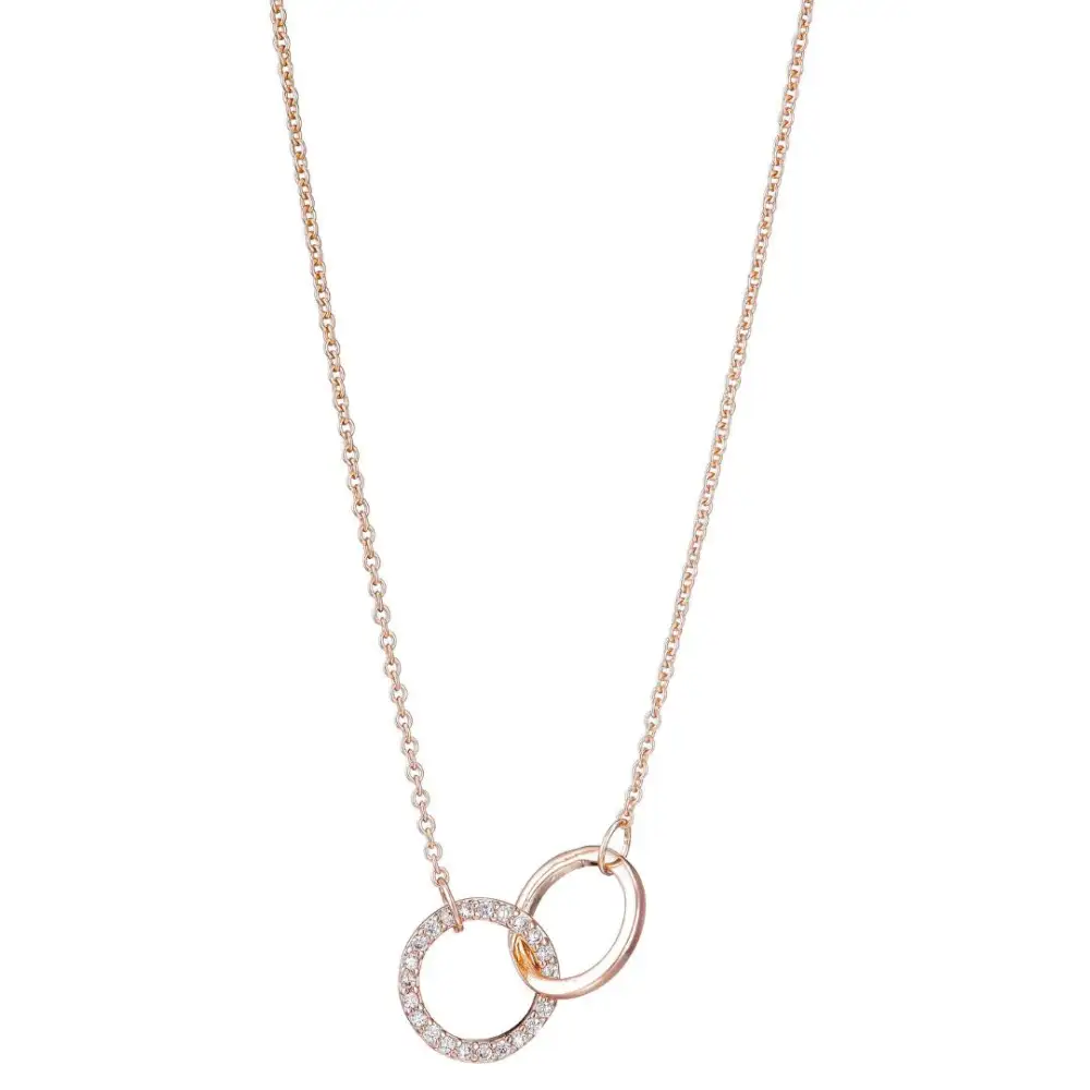 Modern Zirconia Ring-Motif Necklace
