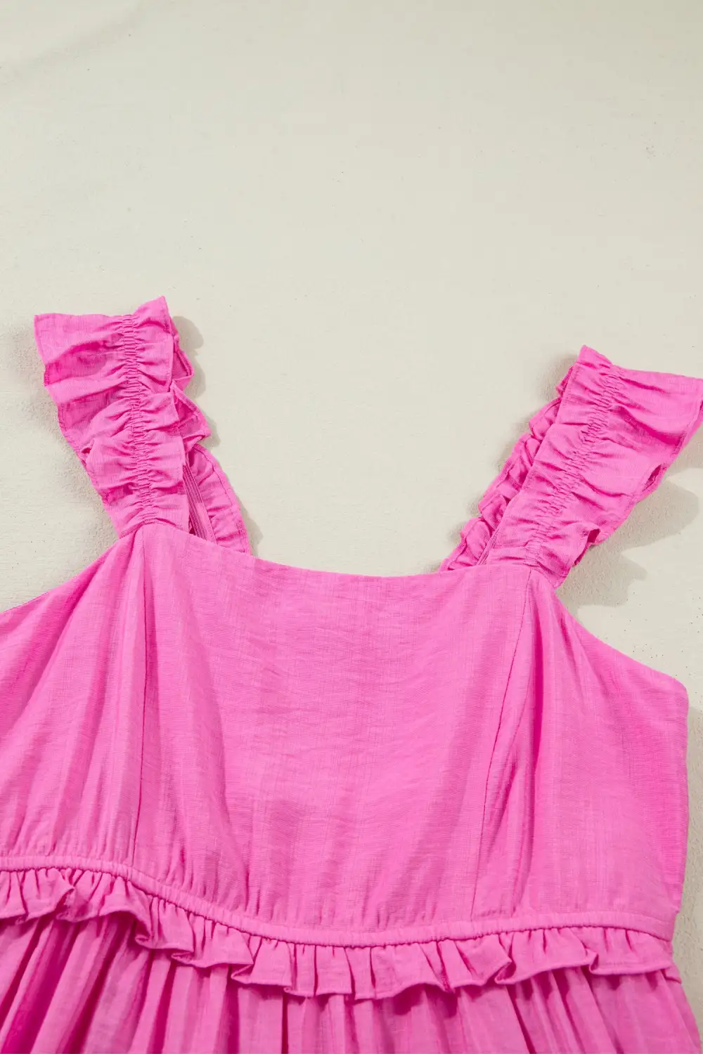 Clean Line Ruffle Sleeveless High Waist Maxi Dress