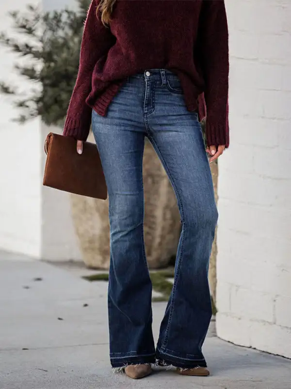 Flare Leg Stretch Denim Jeans