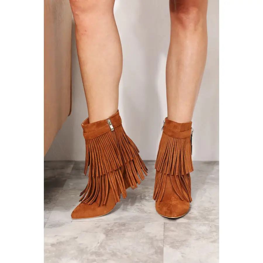 Classic Legend Women S Tassel Wedge Heel Ankle Booties