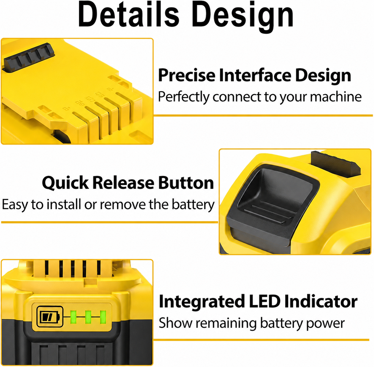 8.0Ah replacement battery with LED indicator and quick-release design