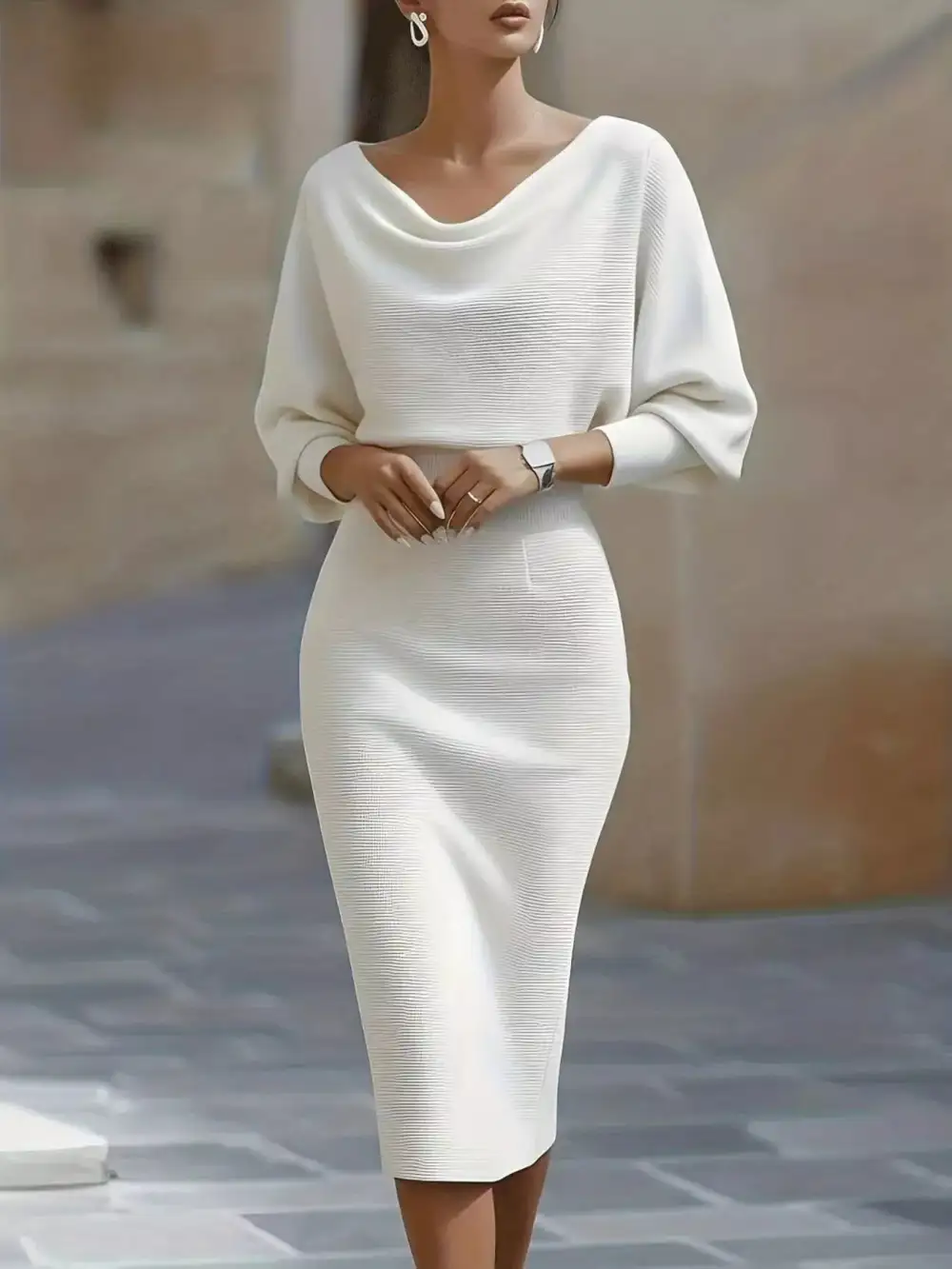 Cowl Midi Dress
