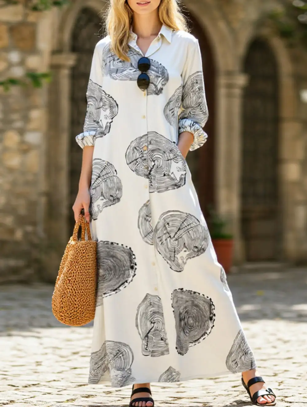 Simple Loose Long Shirt Dress