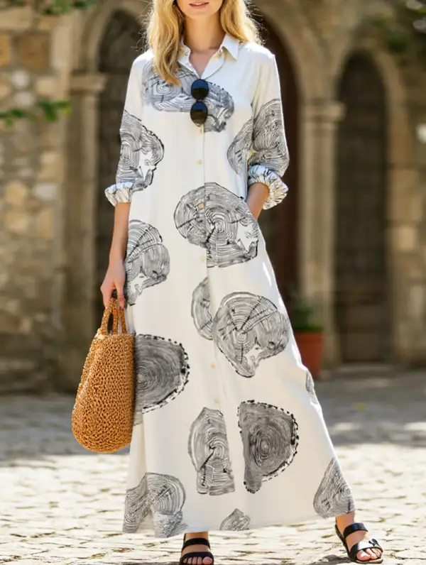 Simple Loose Long Shirt Dress