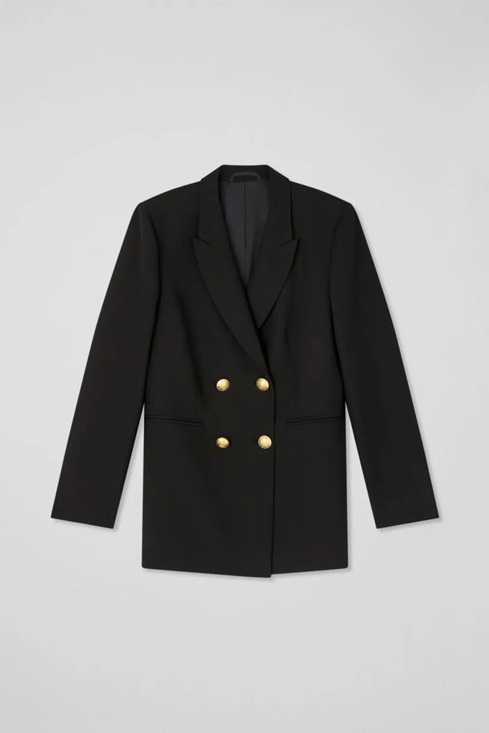 Black Double Breasted Tailored Blazer