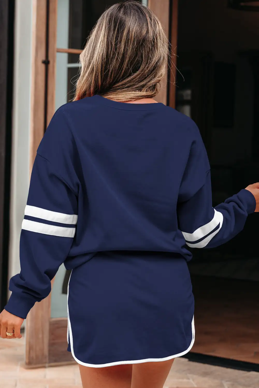 Fitted Printed Varsity Detail Coordinated Set