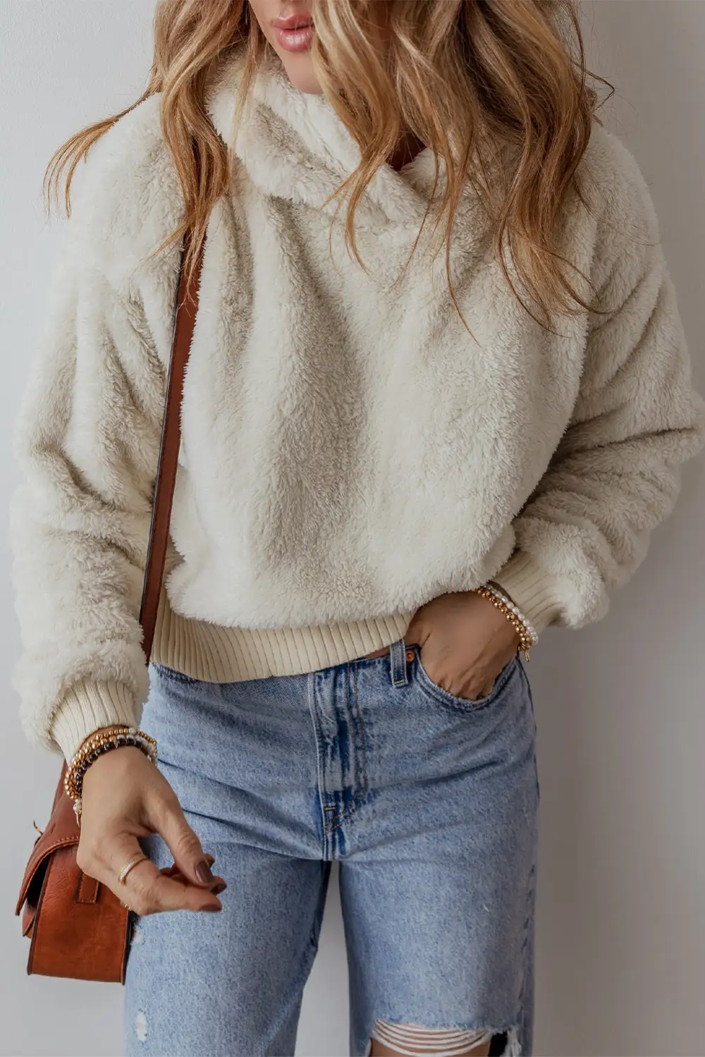 Ribbed Contrast Trim Hoodie