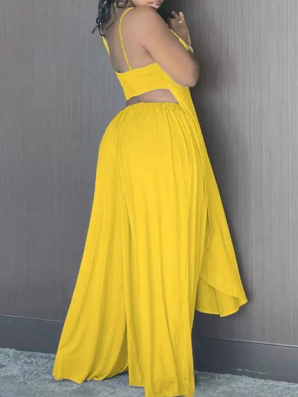 Asymmetrical Hem Cami and Pants Set