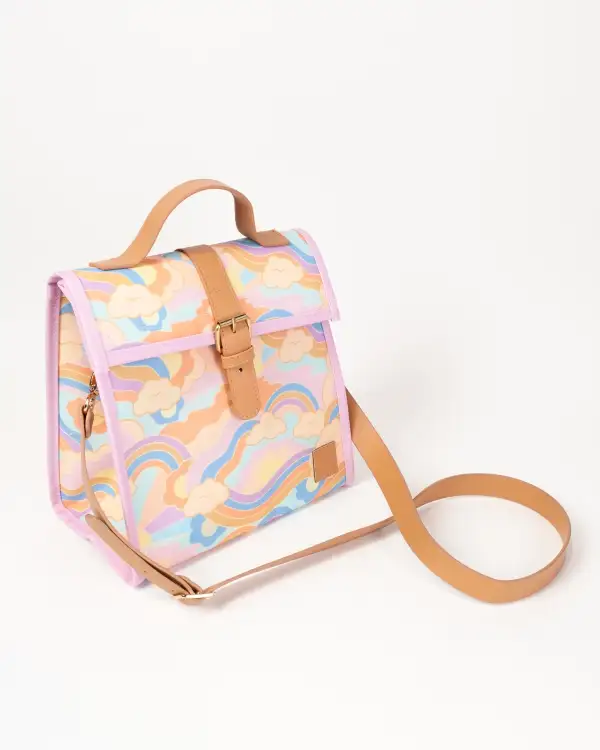 Patterned Lunch Satchel With Strap