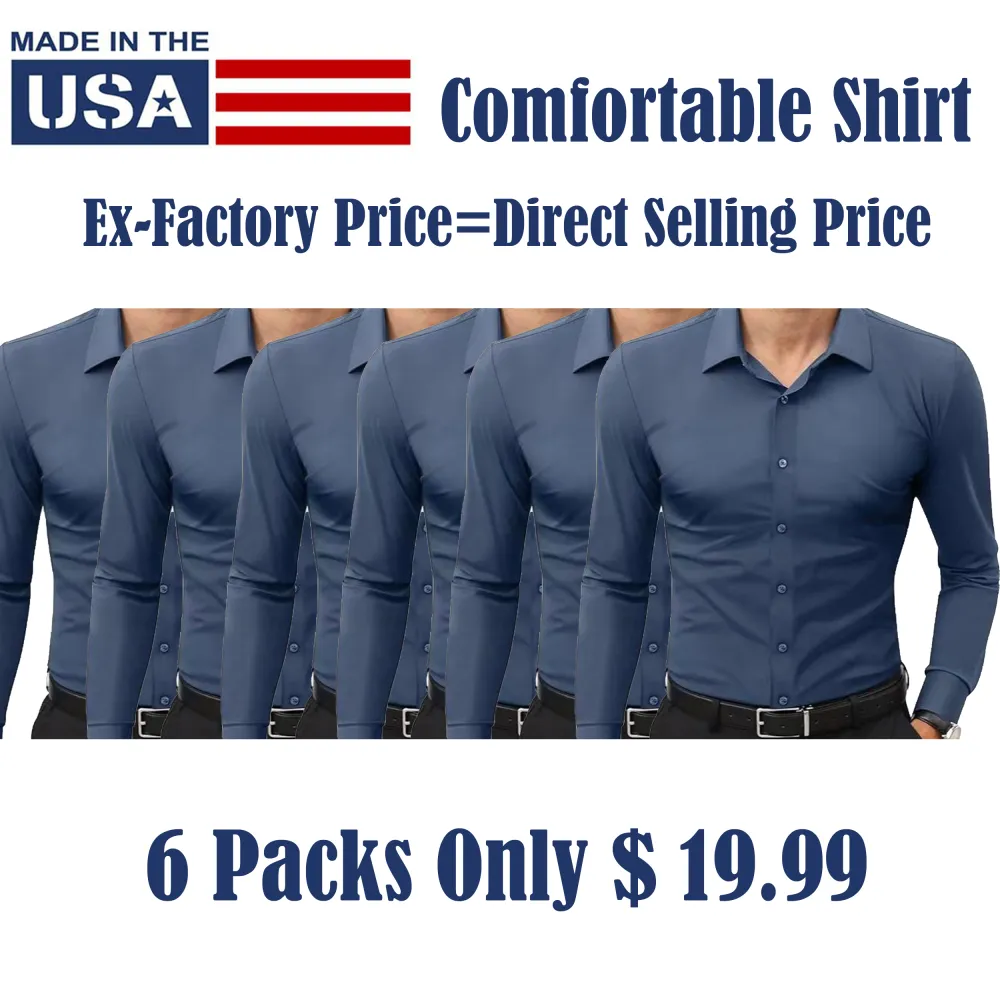 ✨ Dress Shirts – 16-Way Stretch | Slim Fit | Wrinkle-Free | Traveler Essential