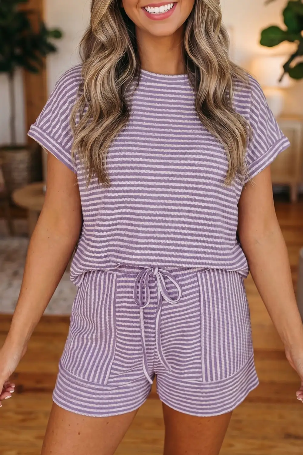 Knit Relaxed Shorts Lounge Set Comfort