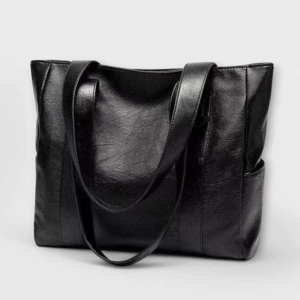 Structured Underarm Leather Handbag