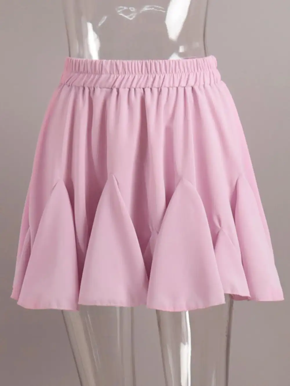 Ruffle Trim Elastic Skirt