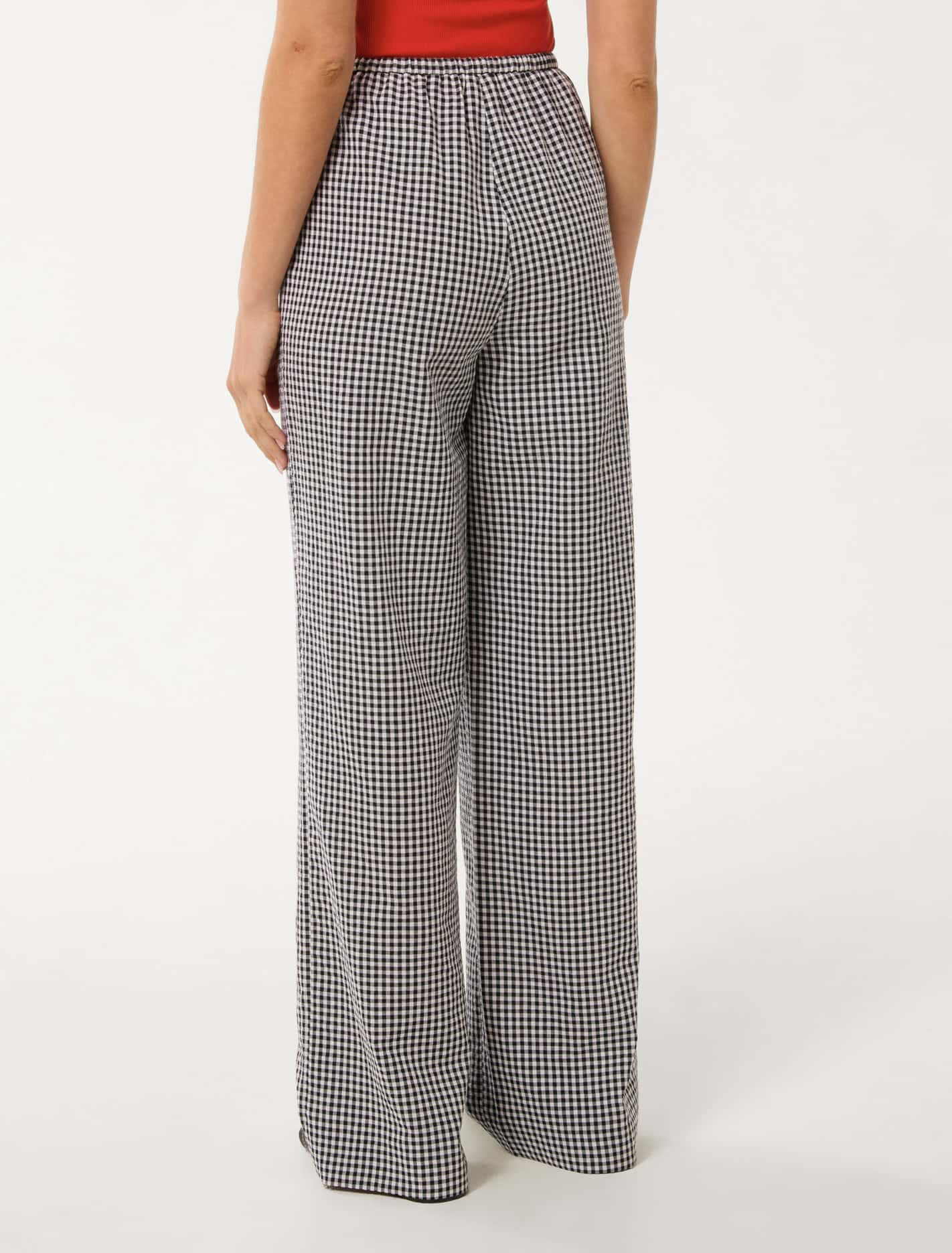 Gingham Wide Leg Pant