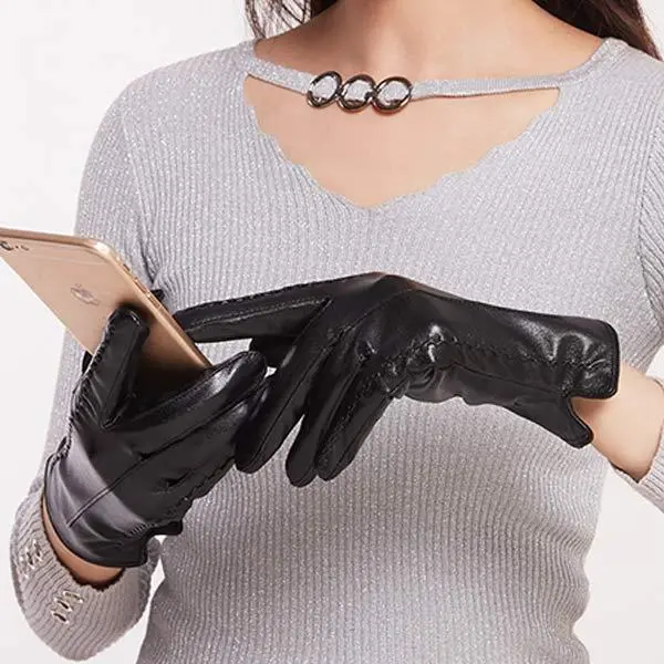 Women'S Fleece Warm Full Touch Gloves 89606875C