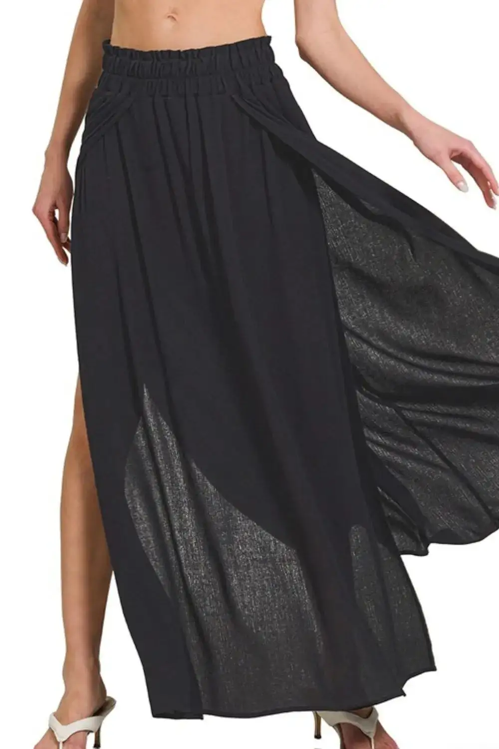 Refined Ruched Woven Skirt