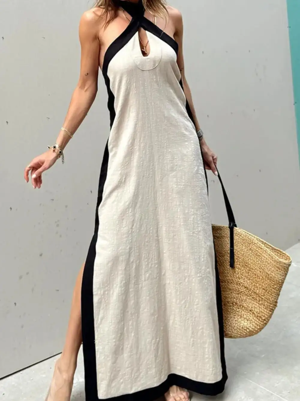 Halter Sleeveless Maxi Dress