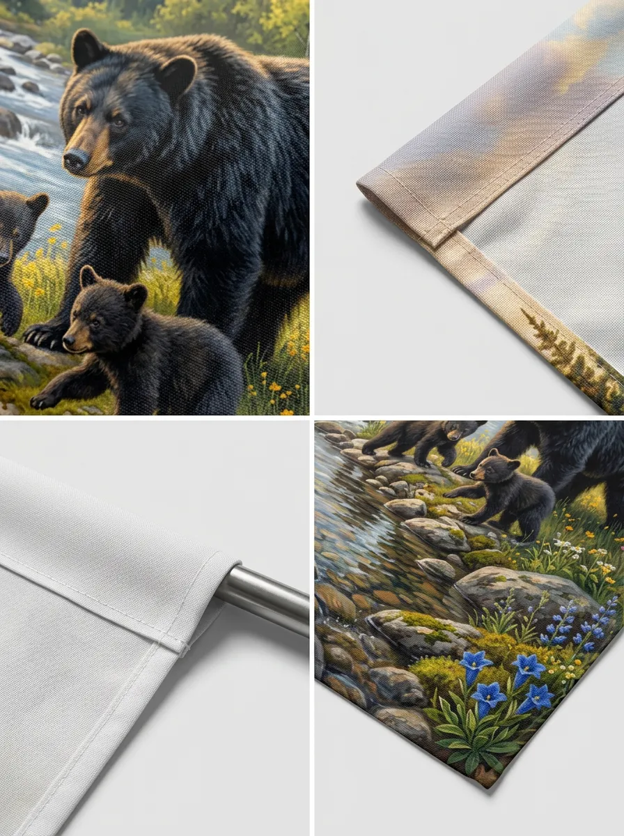 Mountain Bear Family Wildlife Outdoor Garden Flag