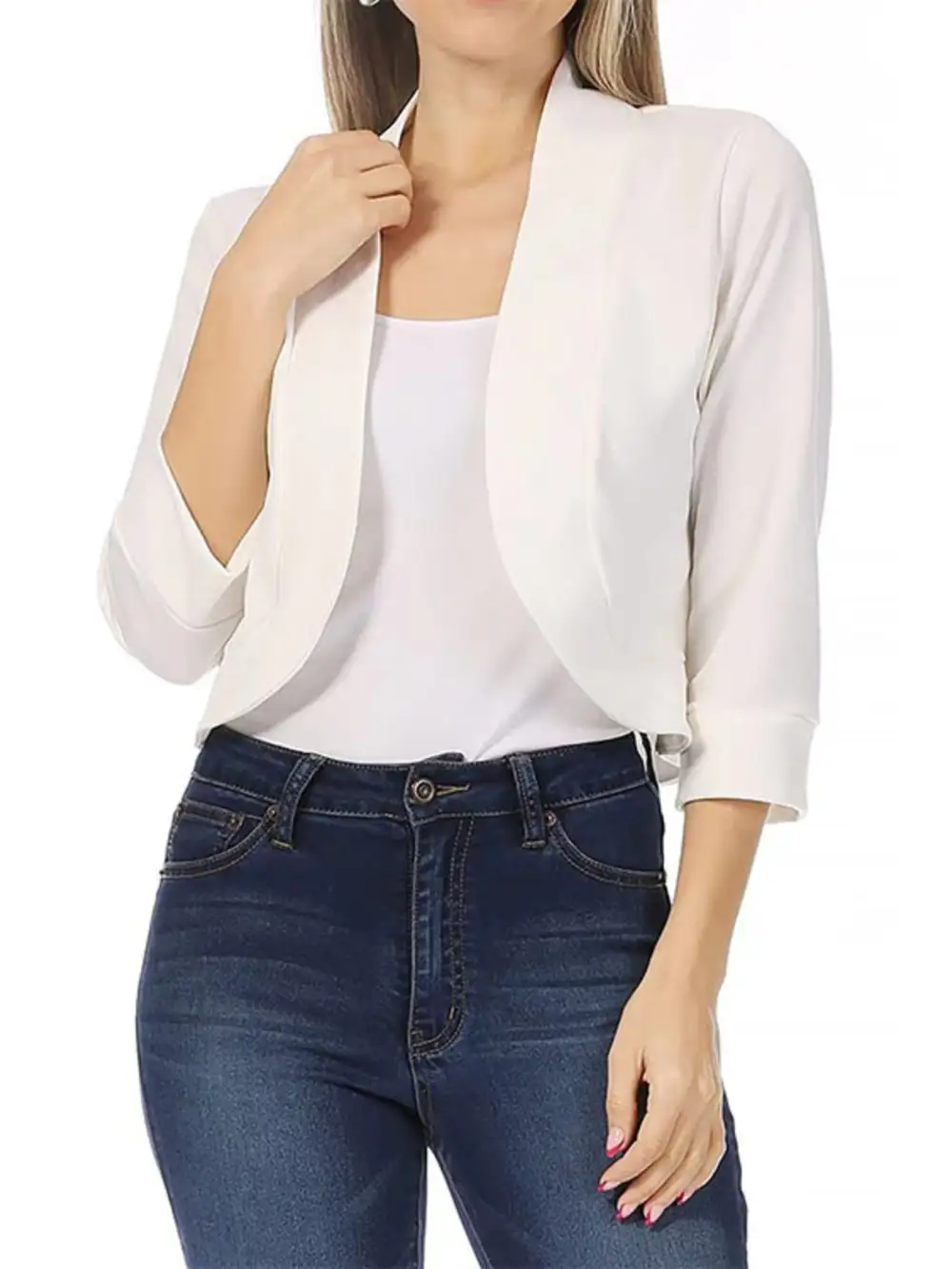 Open-Front Cropped Blazer