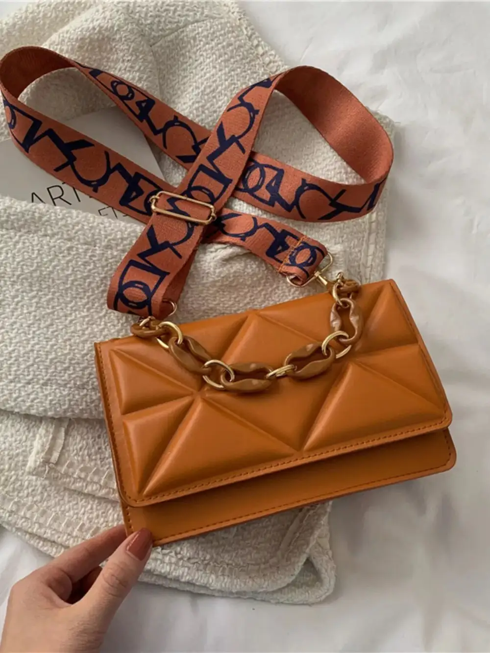 Quilted Adjustable Strap Crossbody Bag