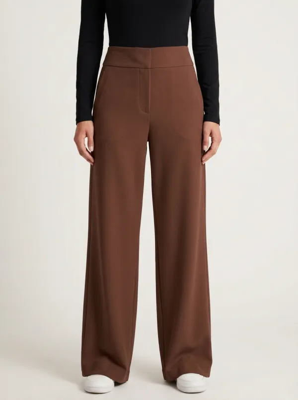 Relaxed Wide-Leg Solid Printed Women's Wide-Leg Pants
