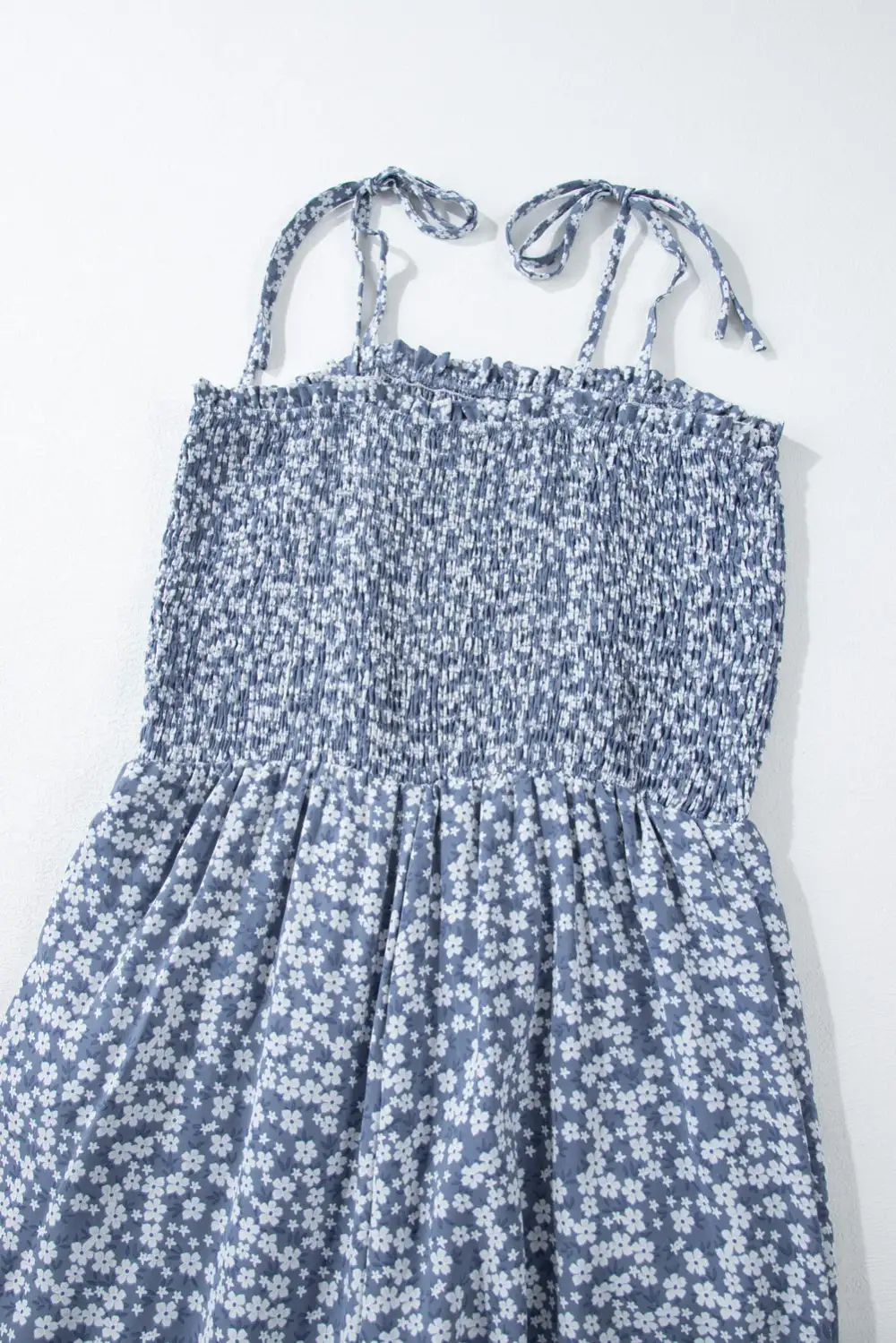 Thin Straps Smocked Bodice Wide Leg Accessory
