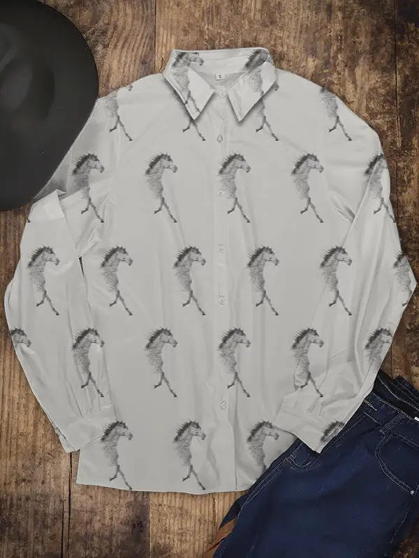 Women's Classic Western Style Long Sleeve Casual Shirt
