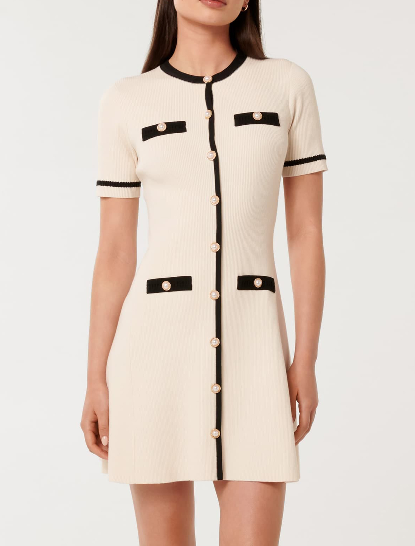 Crew Neck Knit Mini Dress