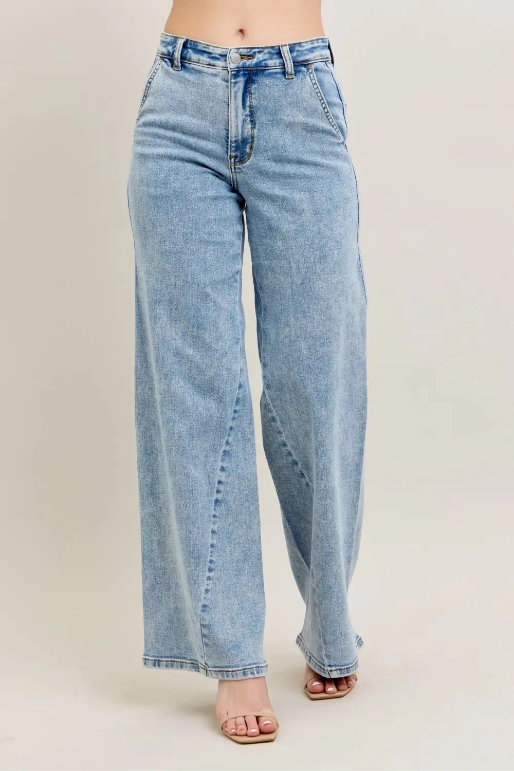 Casual High Rise Wide Leg Jeans
