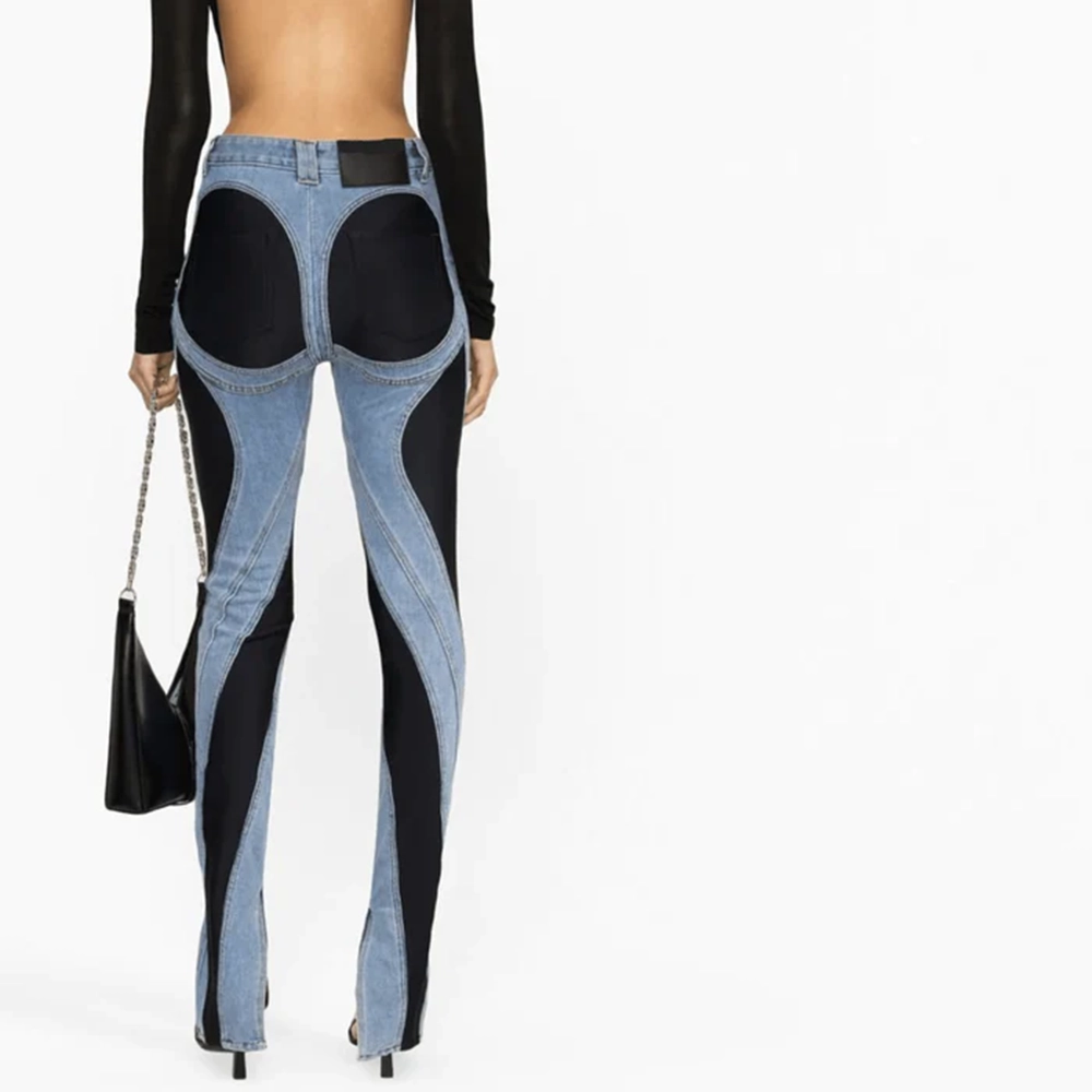 Girl Two-Tone High Waist Jeans