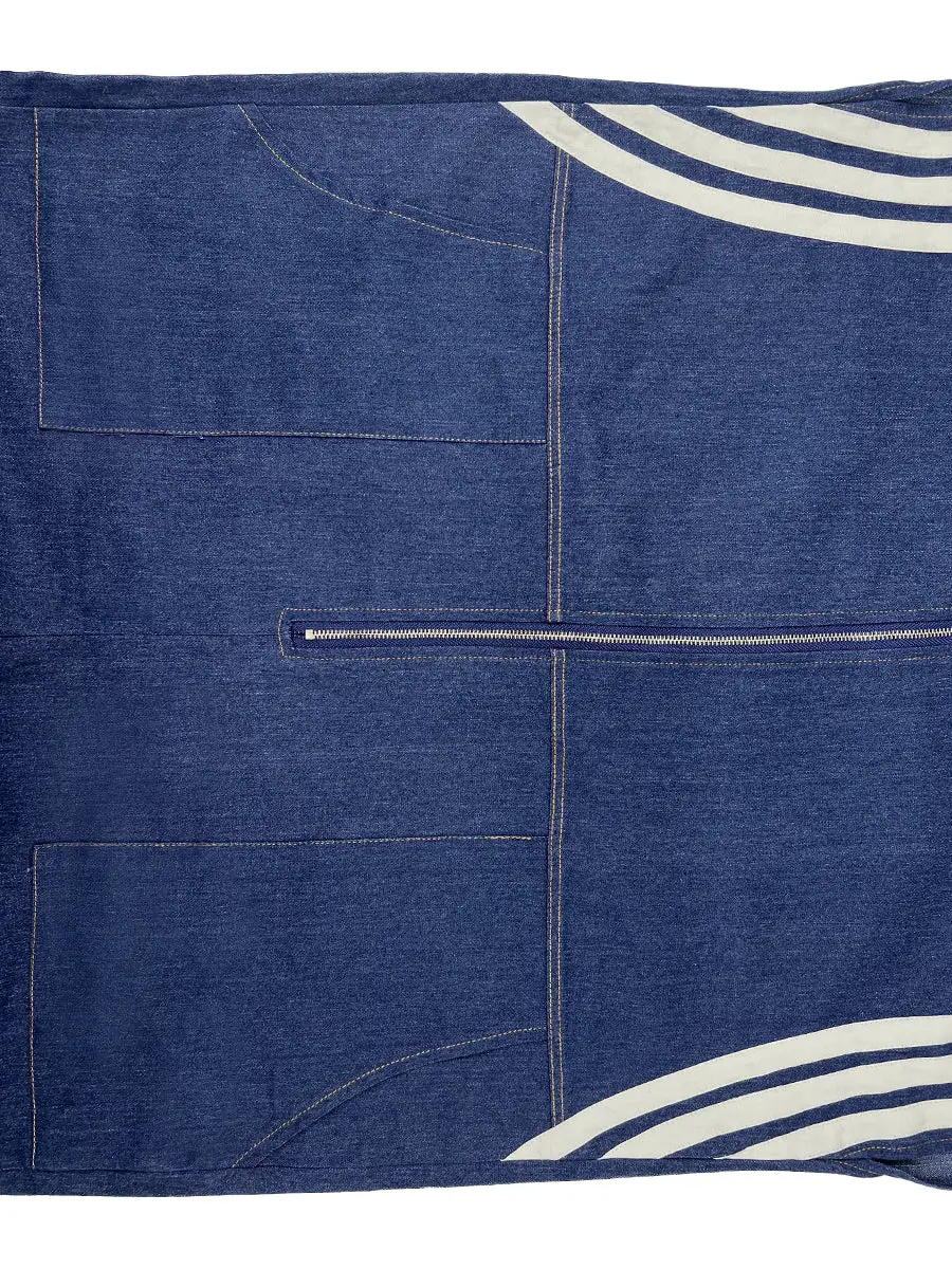 Enkelgebonden Losse Contrastkleurige Zakken Split Joint Gestreepte Jumpsuits