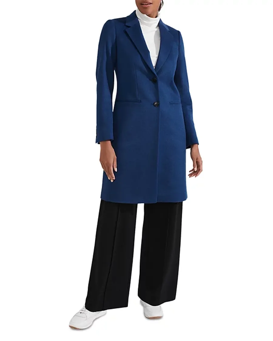 Notch Collar Long Sleeve Coat