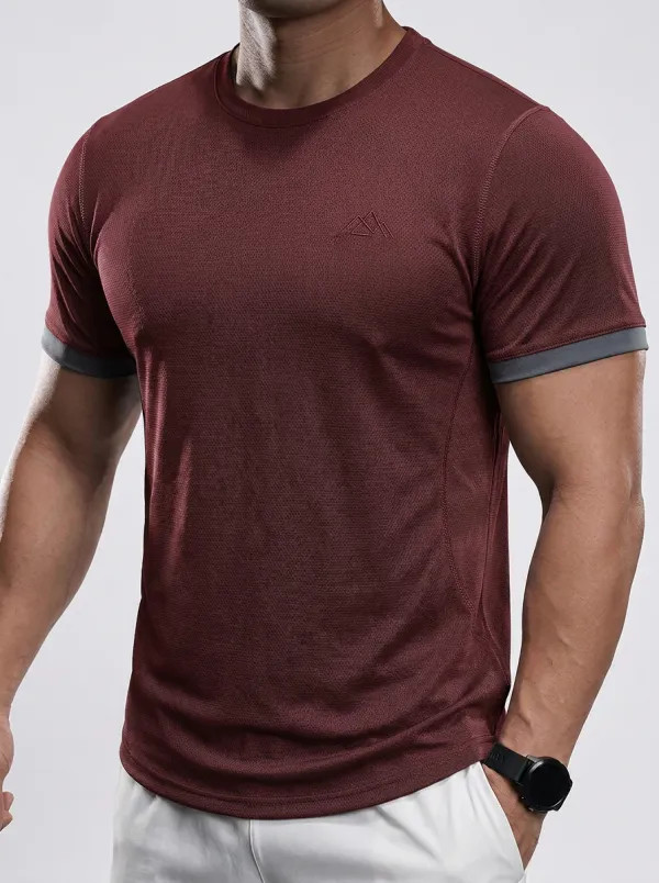 Men's Mountain Athletic Textured Sport Crewneck T-Shirt