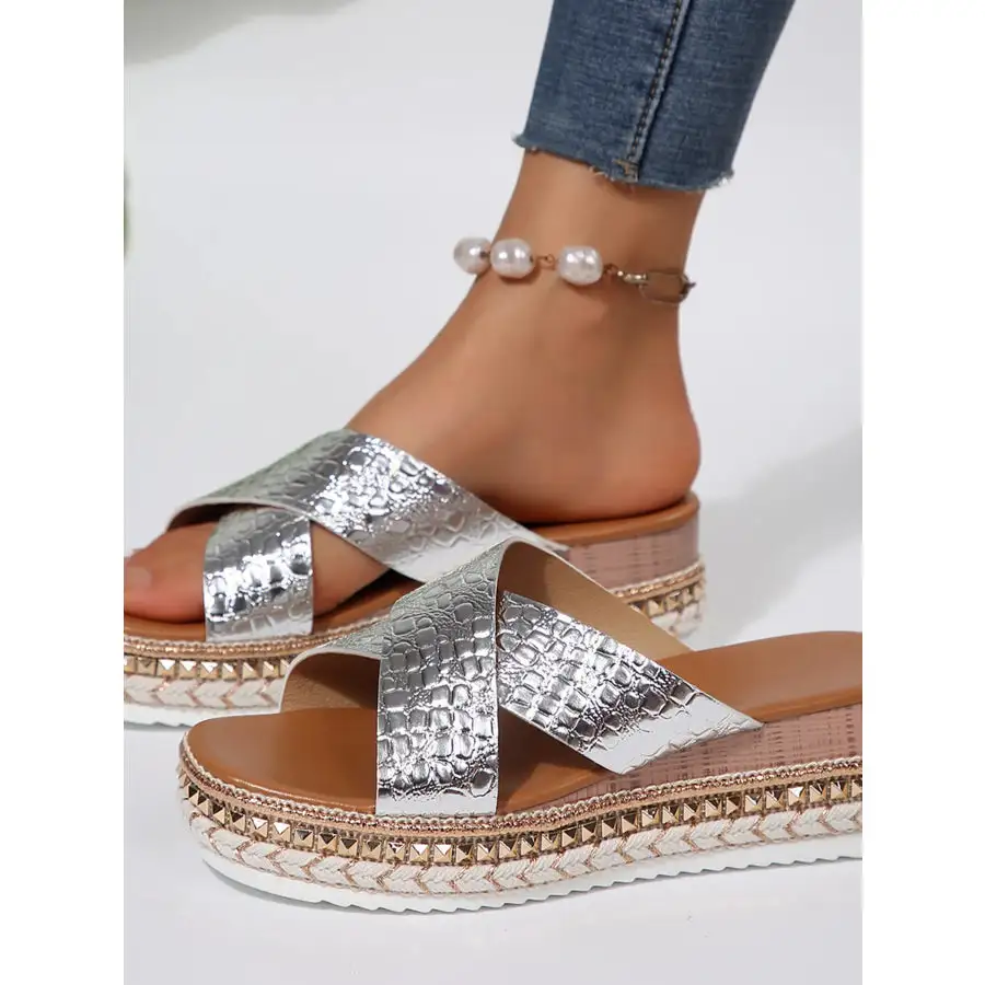 Cross Strap Platform Sandals
