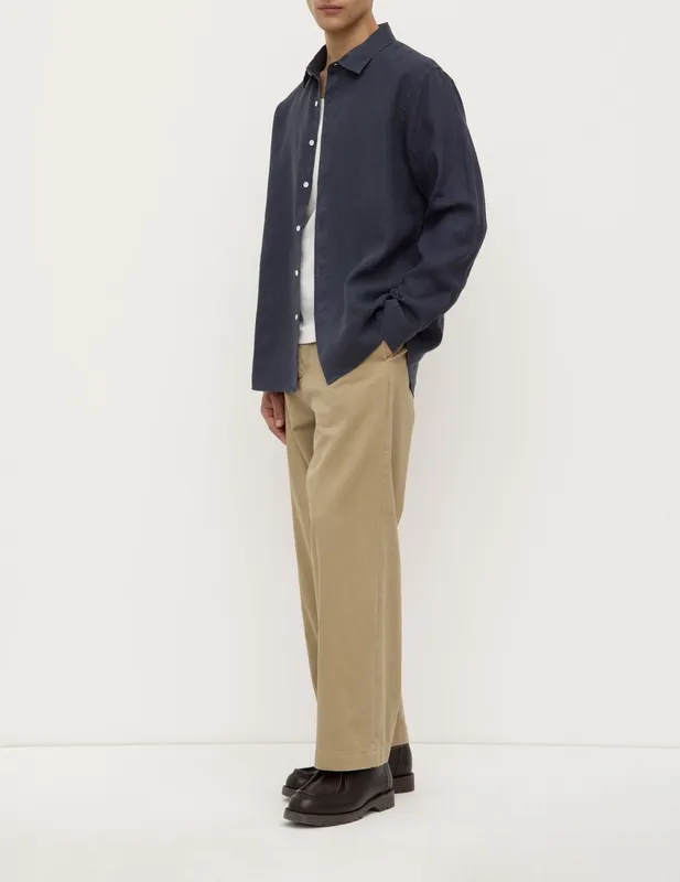 Navy Everyday Linen Button-Up Shirt