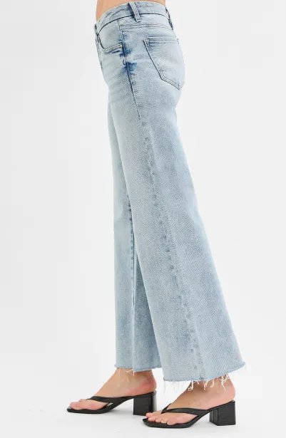 Mid Rise Textured Denim Jeans