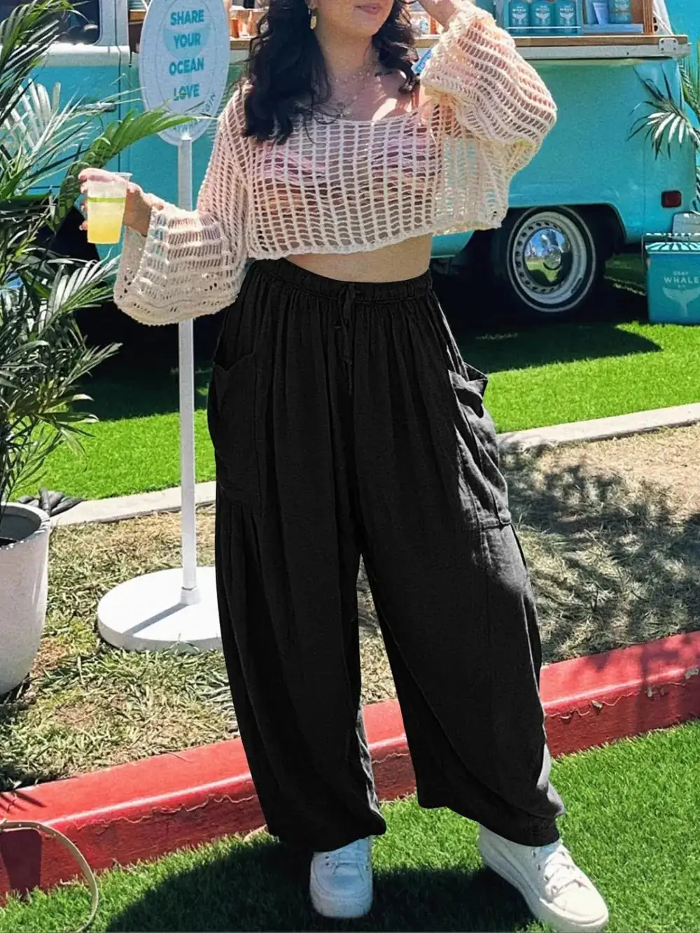 Casual Drawstring Pocket Detail Pants