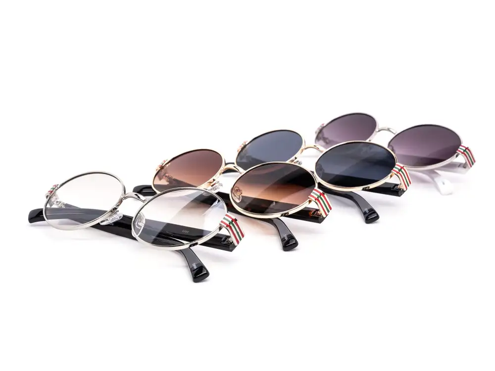 12-Pack Metal Oval Gradient Sunglasses