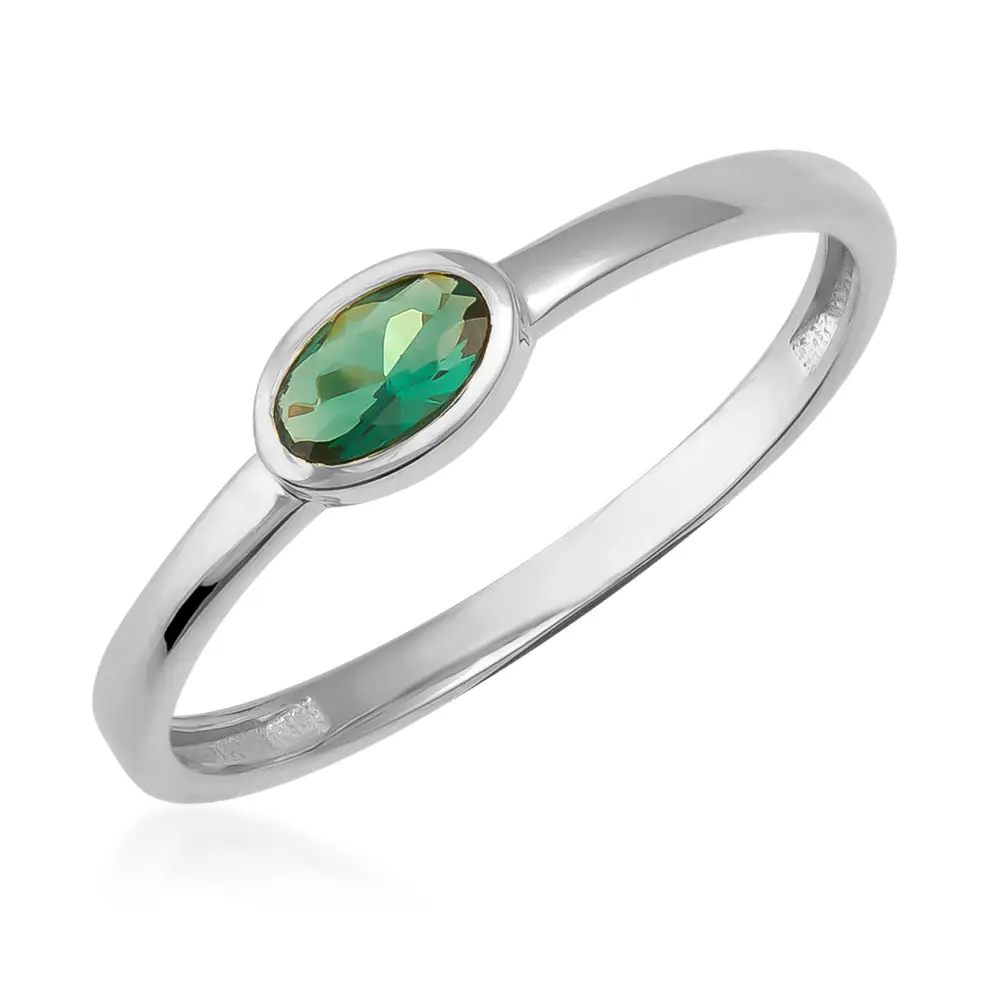 Simulated Emerald Oval Vintage Ring