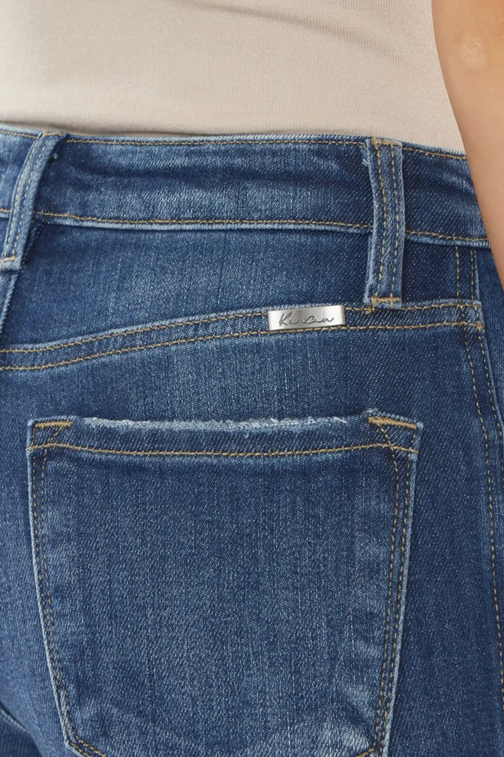 Clean High Waist Raw Hem Denim Jeans