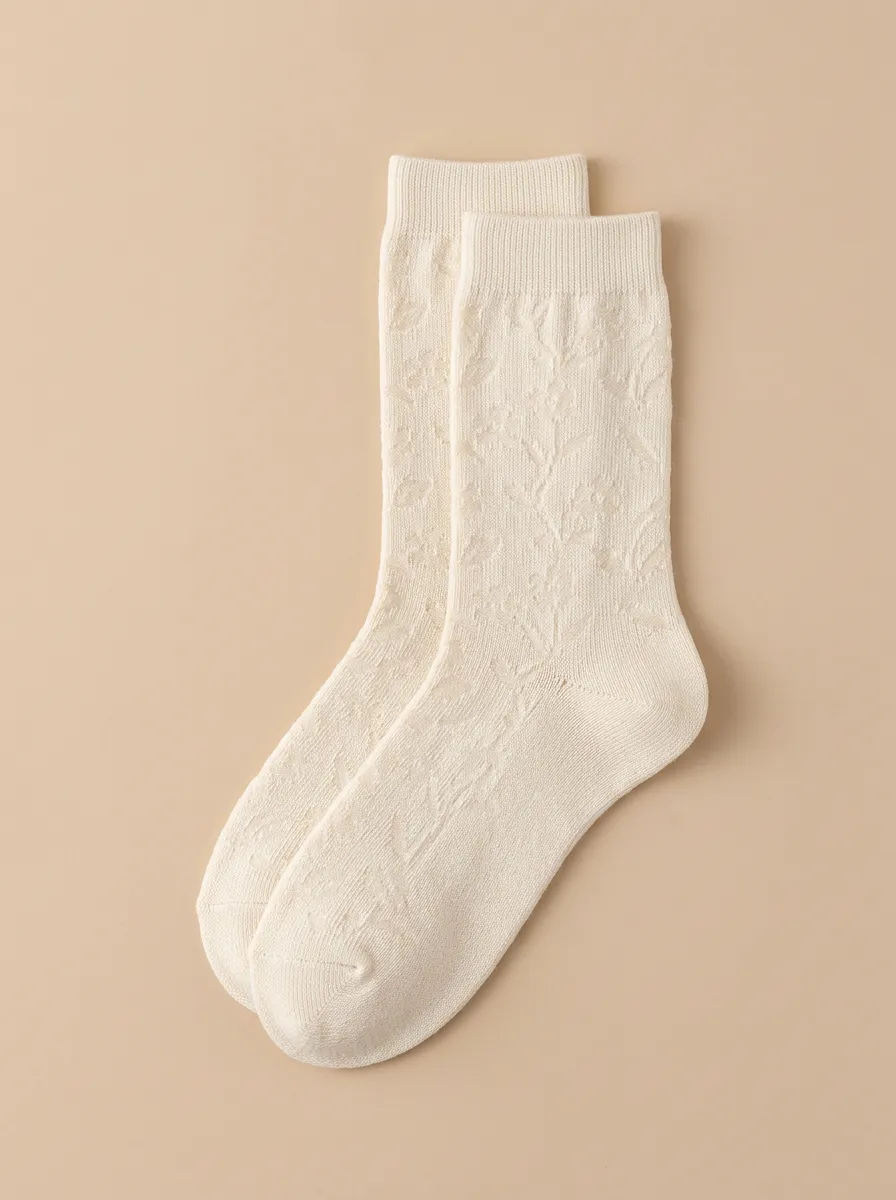 Simple Floral Casual Socks