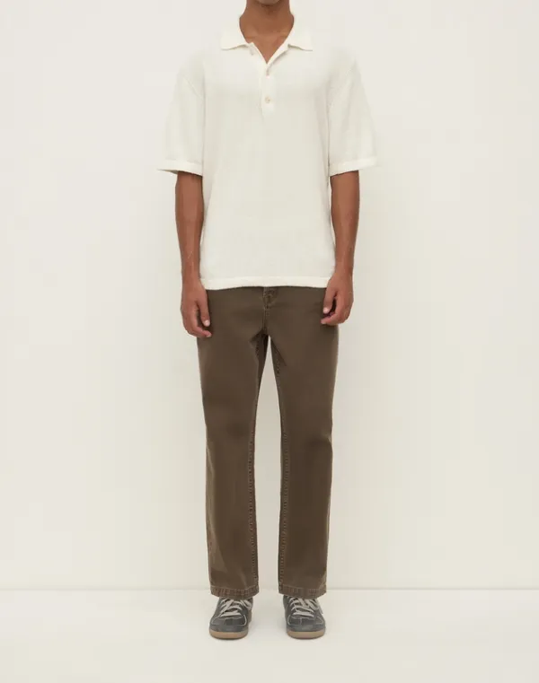 Cream Cotton Knit Polo