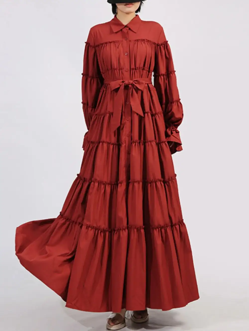 Tie Waist Tiered Maxi Dress