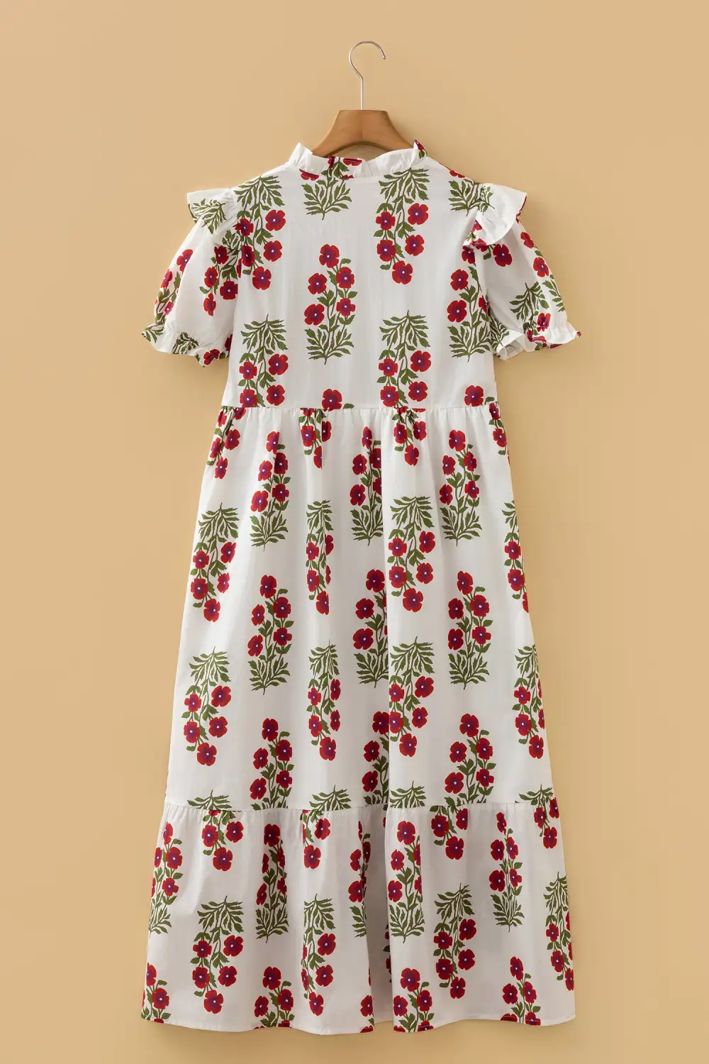 Wearable Cut Floral Printed V Neck Mini Dress