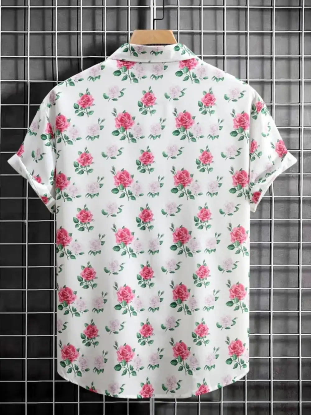 Short-Sleeve Floral Printed Button-Up Shirt