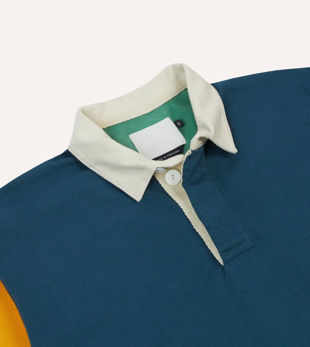 Multicolor Colourblock Cotton Rugby Sweatshirts