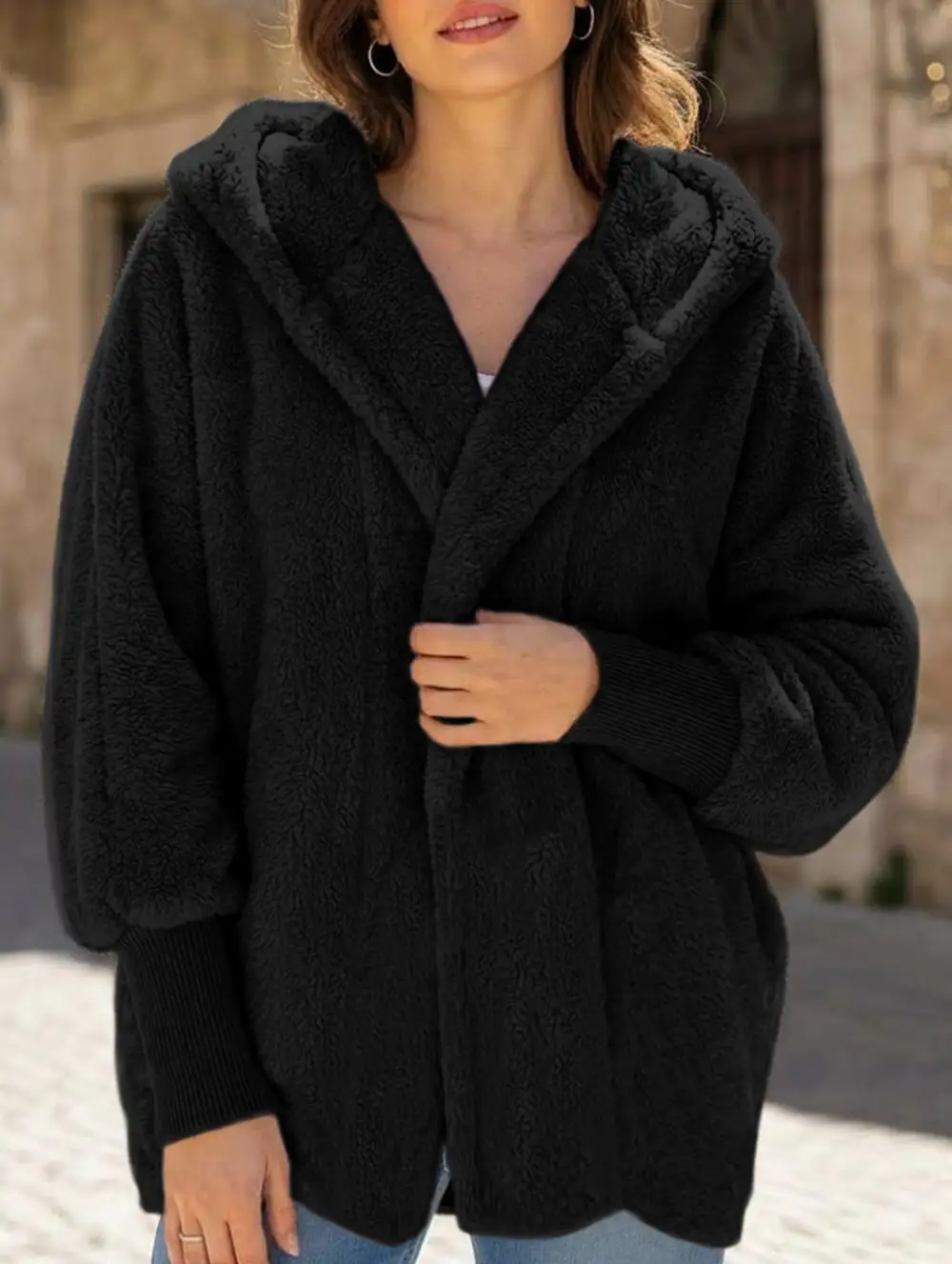 Loose Fitting Daily Hooded Jacket