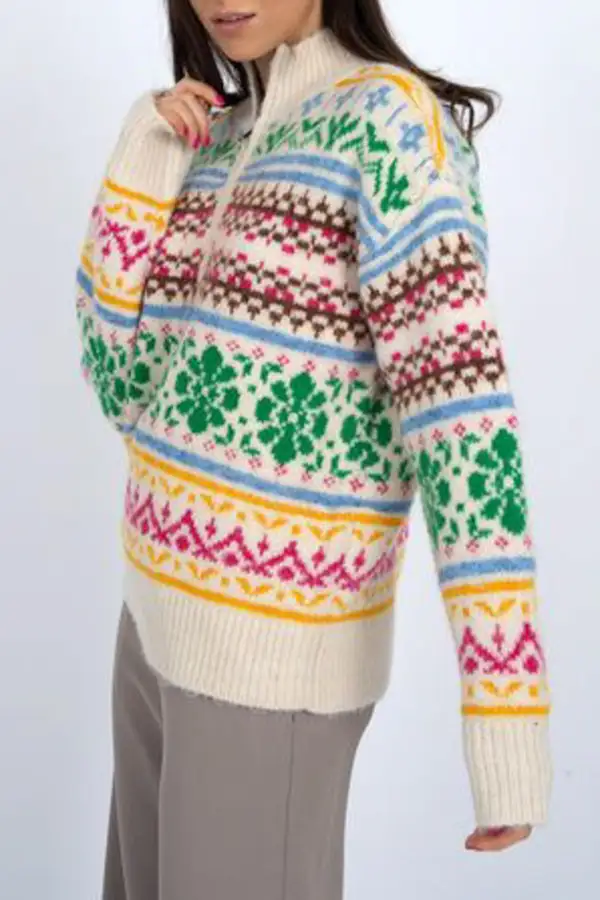Half Zip Relaxed Soft Layering Pullover Sweater