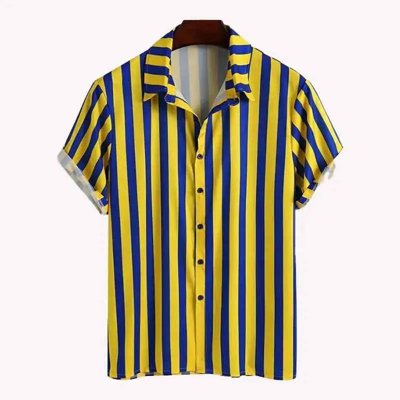 Everyday Striped Button Up Shirt and Shorts Set
