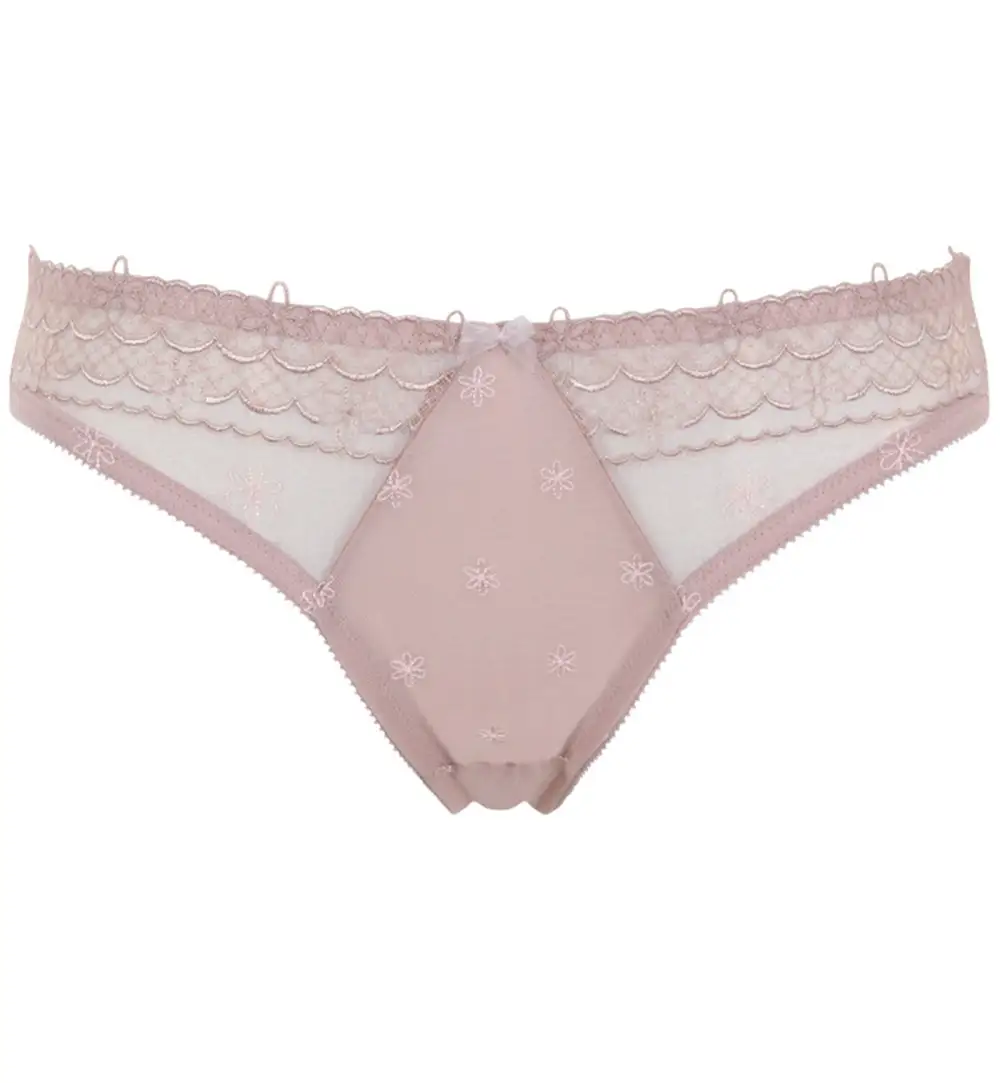Classic Mid-Rise Lace Brazilian Brief Panty